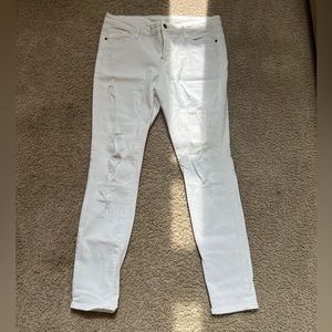 all white old navy ripped jeans